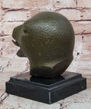Bronze Snake Head Sculpture on Marble Base