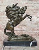 Napoleon Bonaparte Bronze Sculpture: Signed Claude Equestrian Statue on Marble