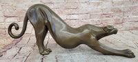 Stretching Panther Cougar in an Art Deco Style Bronze Sculpture by Henry Moore