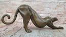 Stretching Panther Cougar in an Art Deco Style Bronze Sculpture by Henry Moore