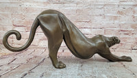 Stretching Panther Cougar in an Art Deco Style Bronze Sculpture by Henry Moore