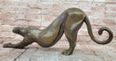 Stretching Panther Cougar in an Art Deco Style Bronze Sculpture by Henry Moore