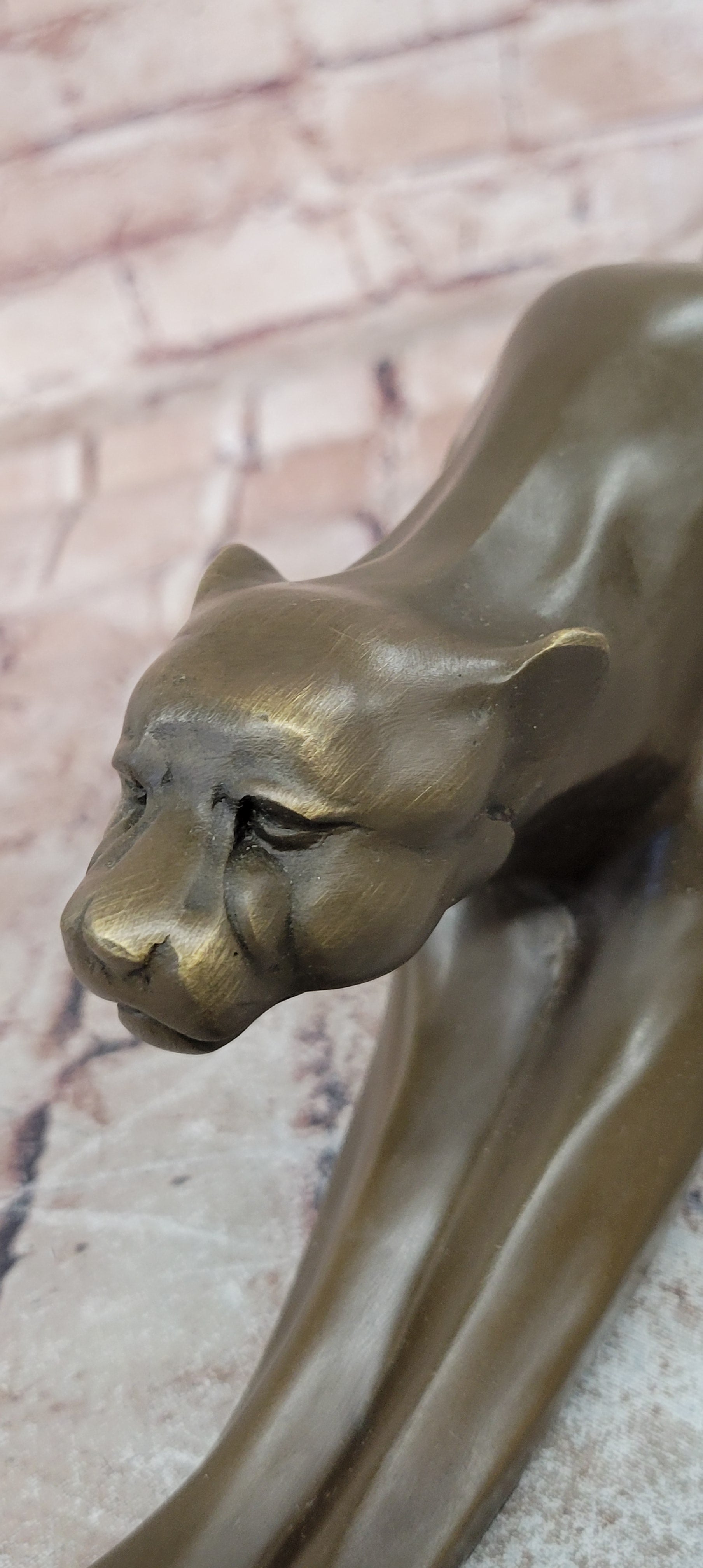 Stretching Panther Cougar in an Art Deco Style Bronze Sculpture by Henry Moore