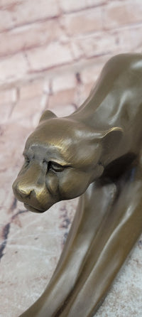 Stretching Panther Cougar in an Art Deco Style Bronze Sculpture by Henry Moore