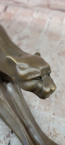 Stretching Panther Cougar in an Art Deco Style Bronze Sculpture by Henry Moore