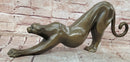 Stretching Panther Cougar in an Art Deco Style Bronze Sculpture by Henry Moore