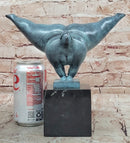 Bronze Sculpture of Voluptuous Female Signed Milo Green Patina