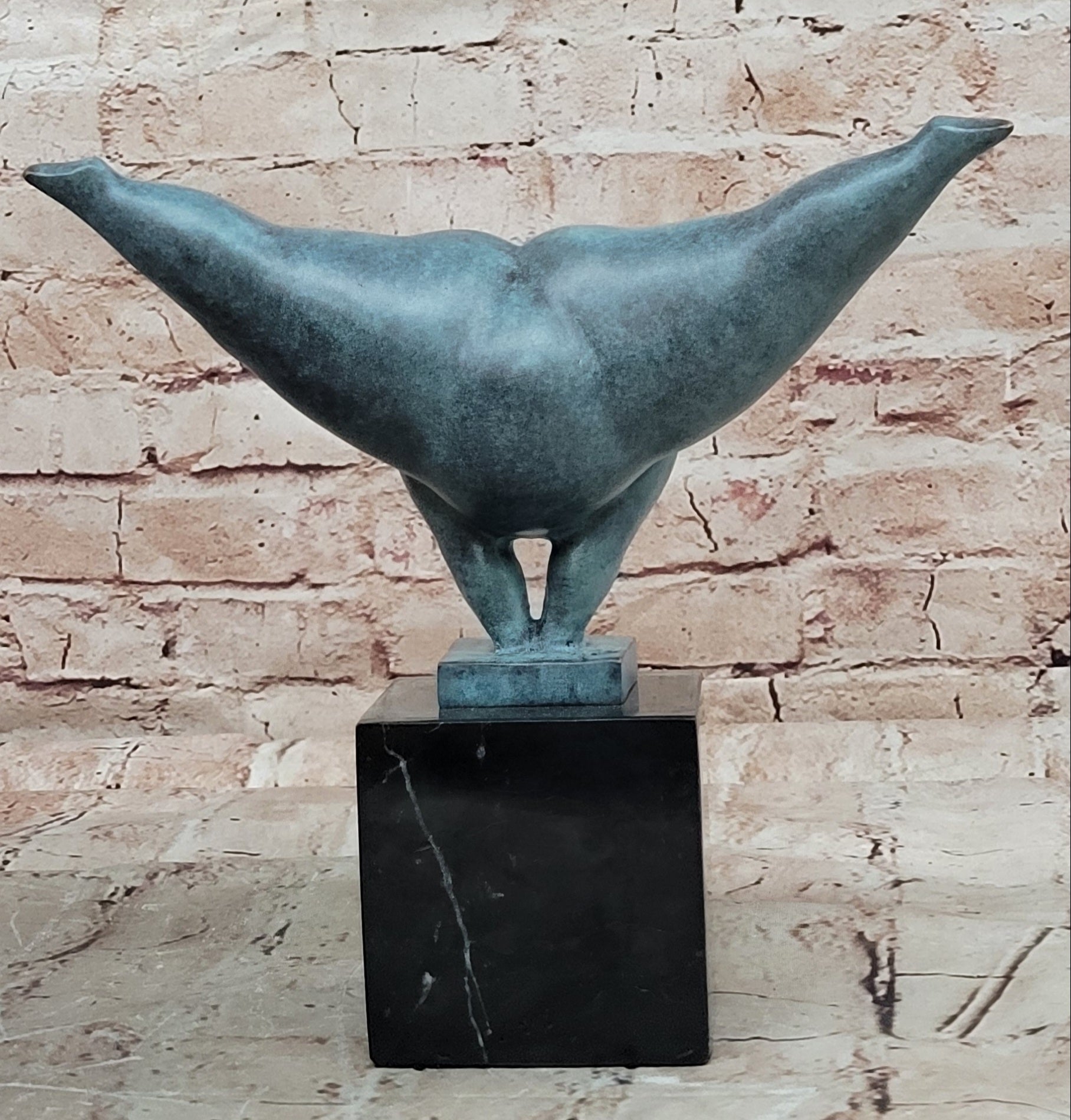 Bronze Sculpture of Voluptuous Female Signed Milo Green Patina