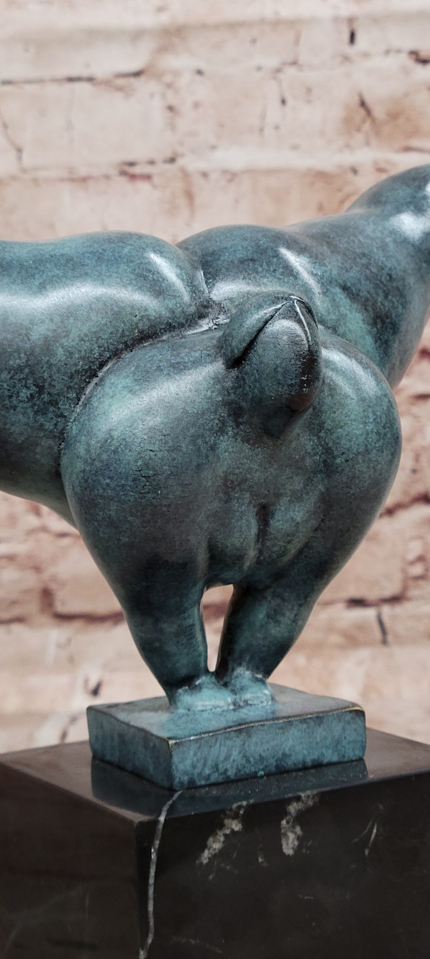 Bronze Sculpture of Voluptuous Female Signed Milo Green Patina