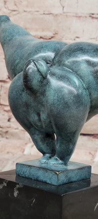 Bronze Sculpture of Voluptuous Female Signed Milo Green Patina