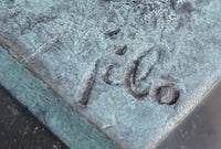 Bronze Sculpture of Voluptuous Female Signed Milo Green Patina