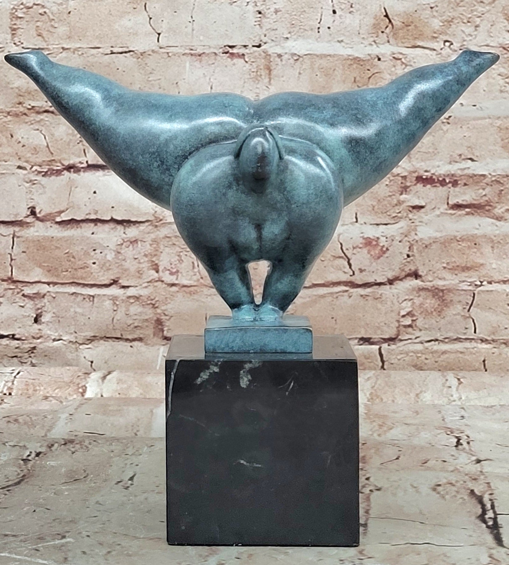 Bronze Sculpture of Voluptuous Female Signed Milo Green Patina