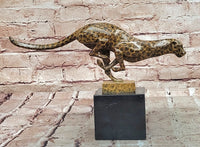 Bronze Sculpture of Running Cougar, Modern Patina
