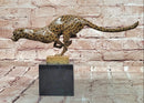 Bronze Sculpture of Running Cougar, Modern Patina