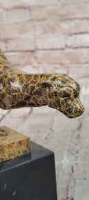 Bronze Sculpture of Running Cougar, Modern Patina