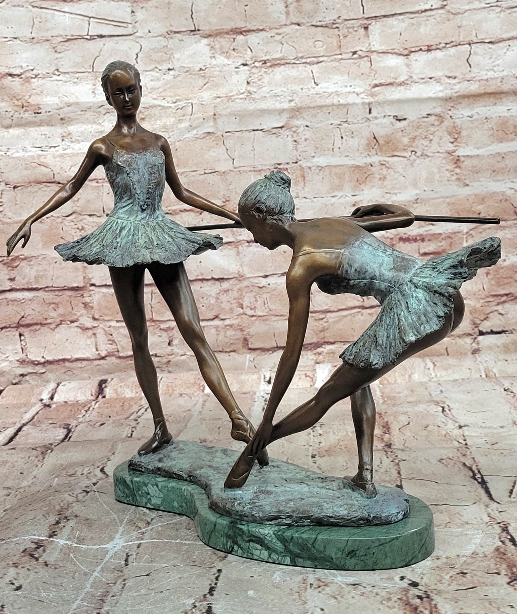 Bronze Ballet Dancer Statue Ballerina Bronze Sculpture on Marble Base Artwork
