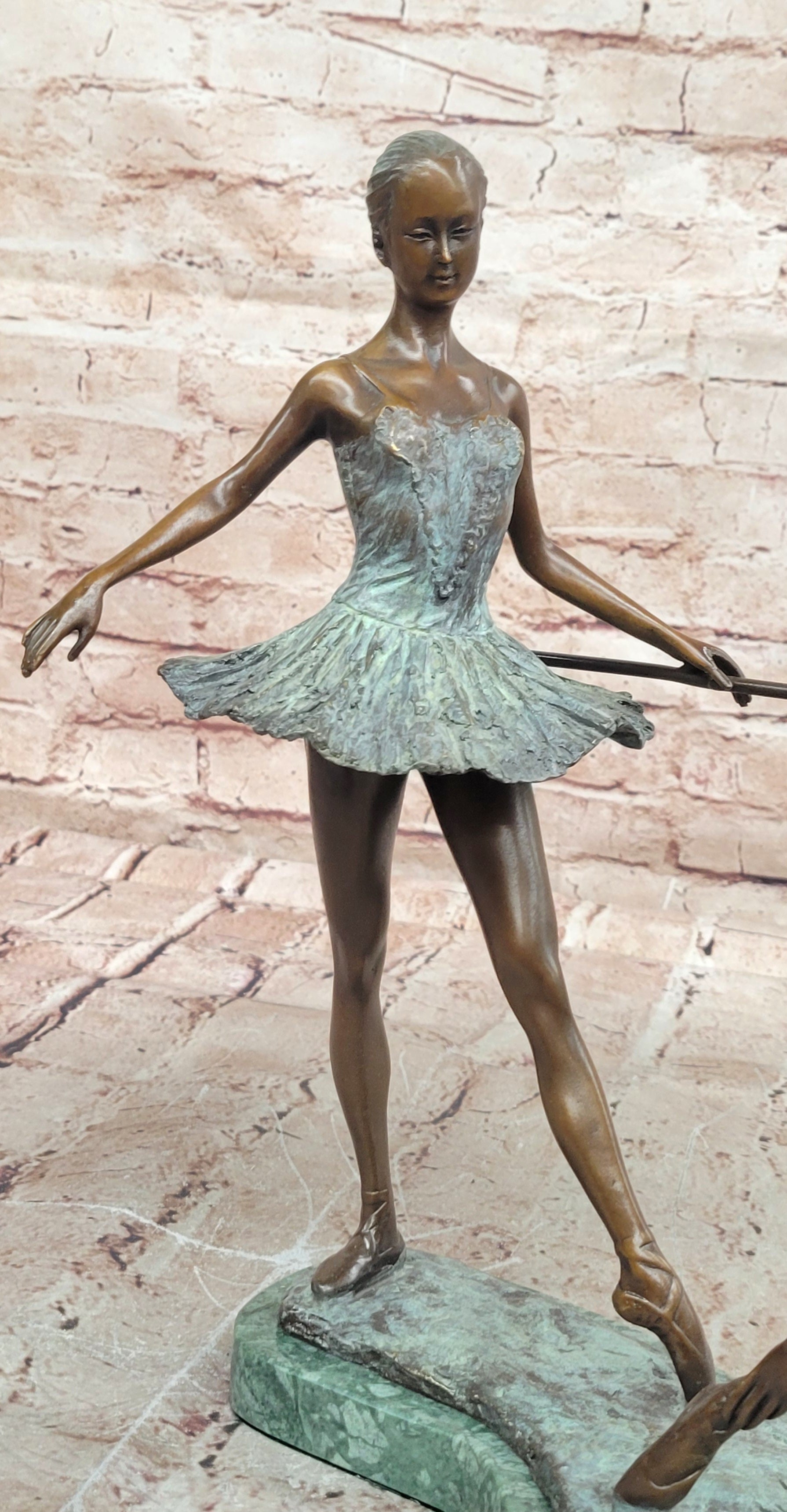 Bronze Ballet Dancer Statue Ballerina Bronze Sculpture on Marble Base Artwork