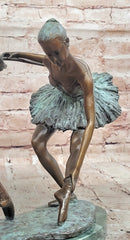 Bronze Ballet Dancer Statue Ballerina Bronze Sculpture on Marble Base Artwork