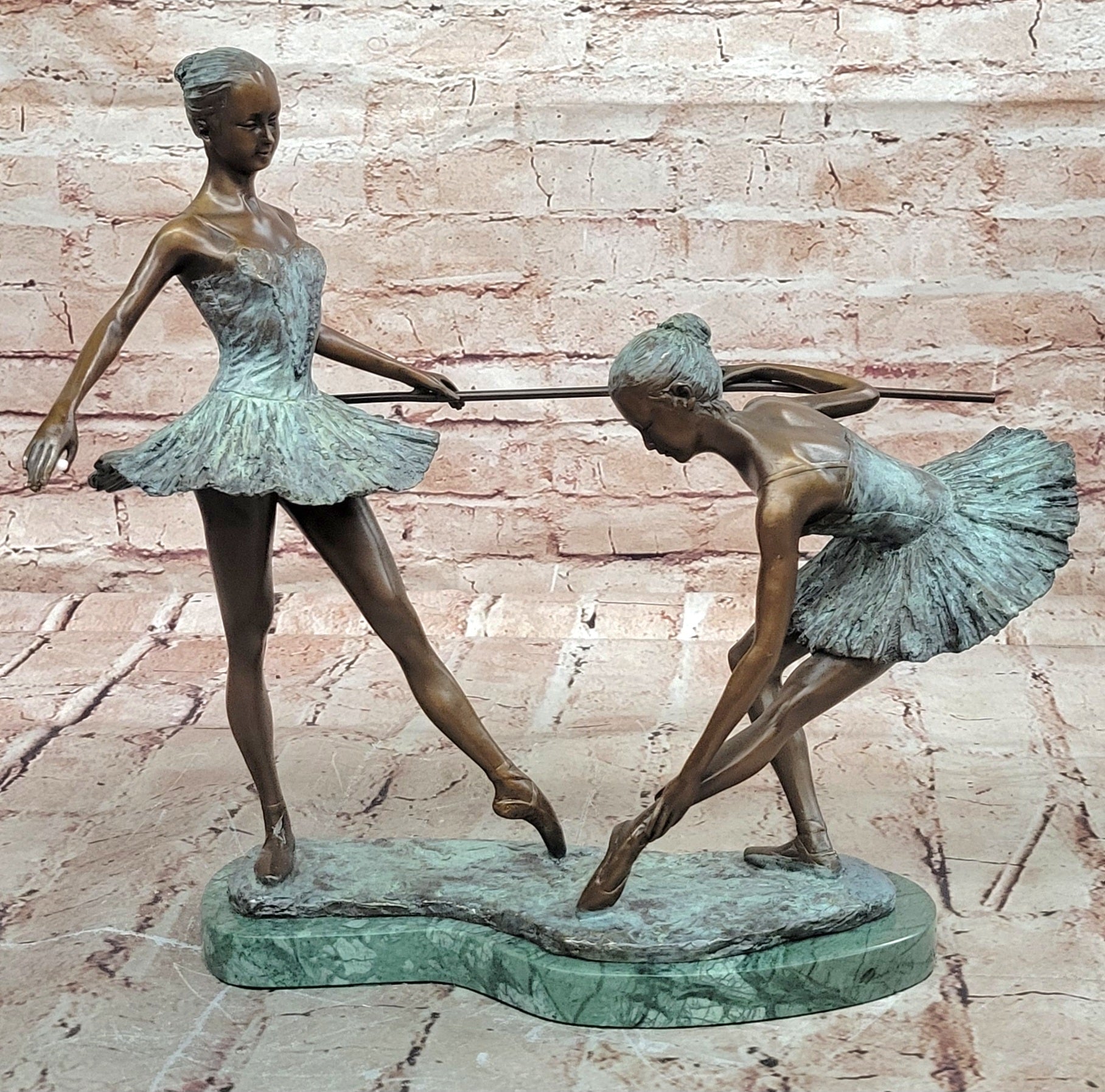 Bronze Ballet Dancer Statue Ballerina Bronze Sculpture on Marble Base Artwork