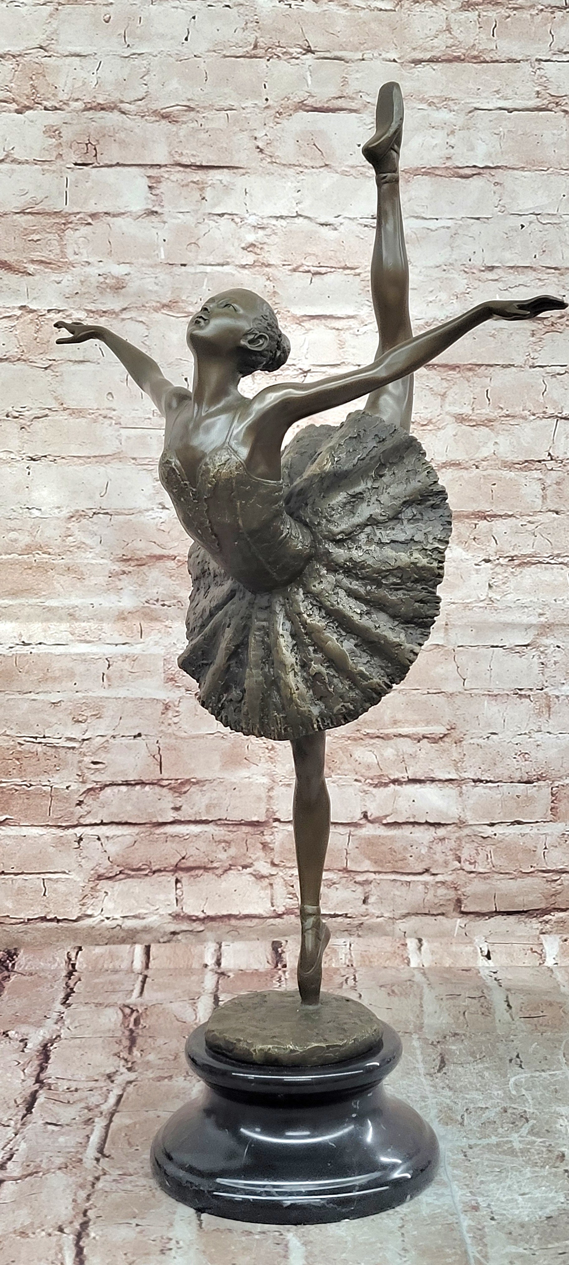 26'' Tall Classical Dancer Ballerina Signed Bronze Sculpture