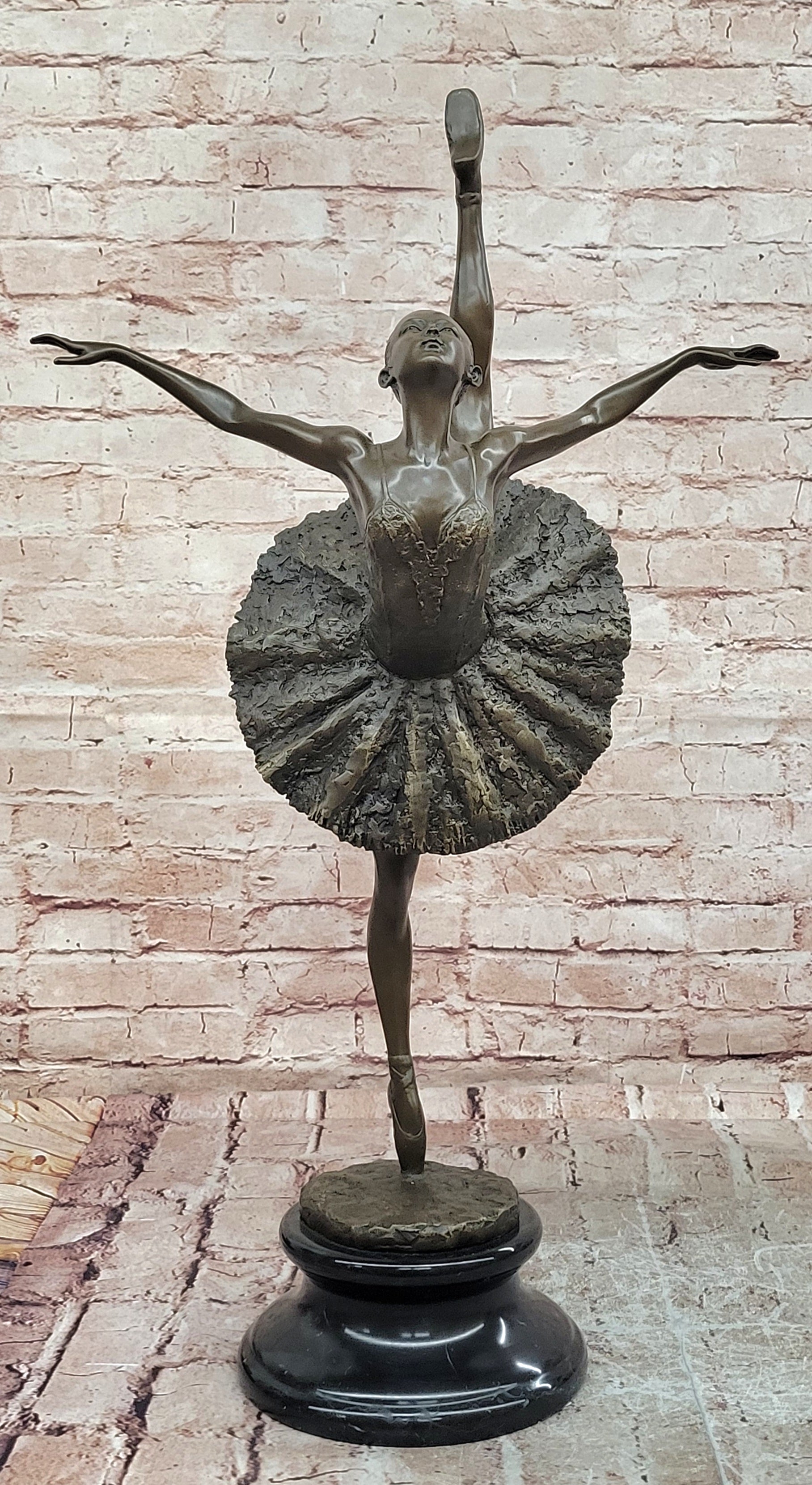 26'' Tall Classical Dancer Ballerina Signed Bronze Sculpture