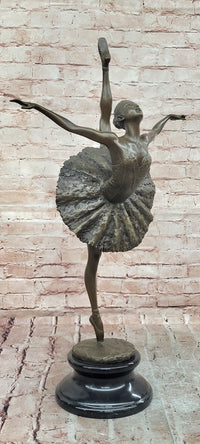 26'' Tall Classical Dancer Ballerina Signed Bronze Sculpture