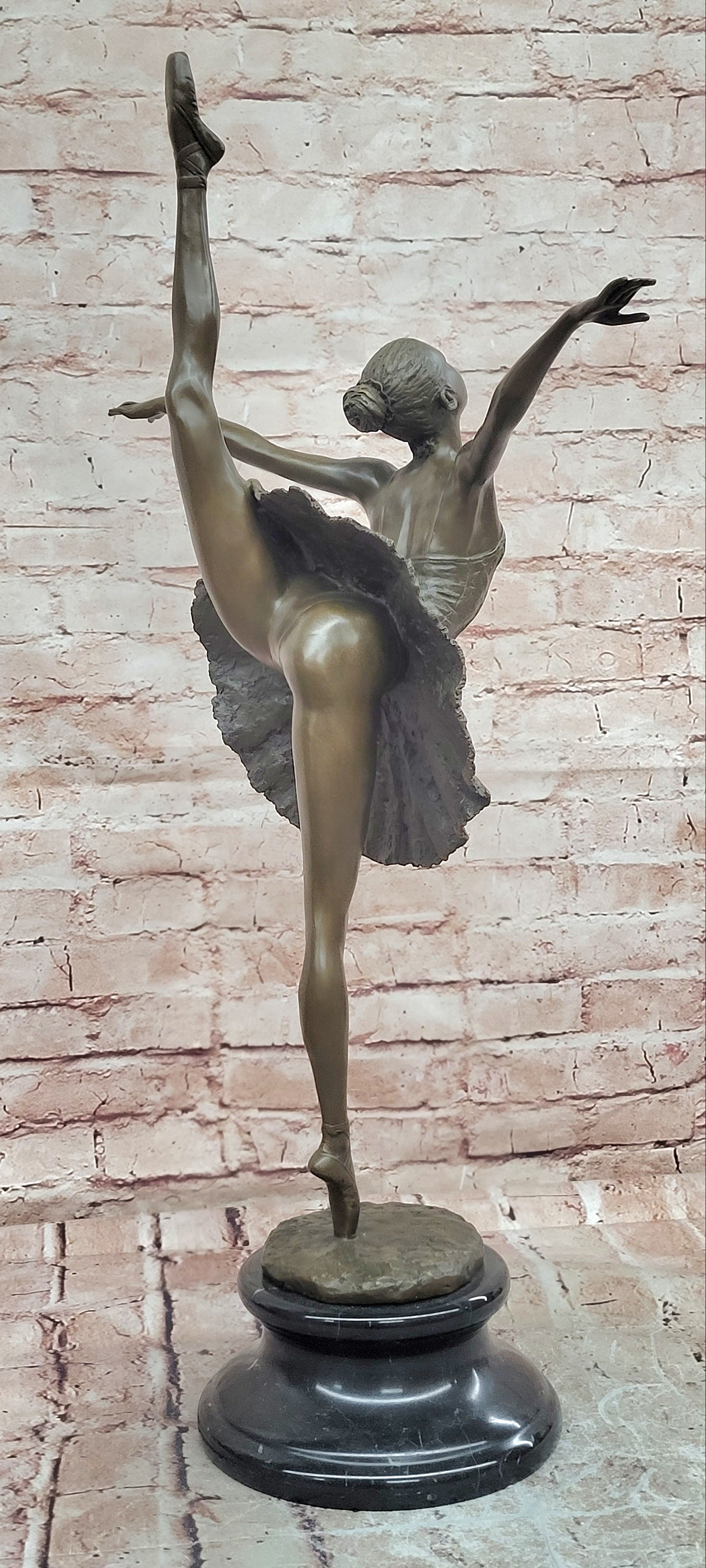 26'' Tall Classical Dancer Ballerina Signed Bronze Sculpture