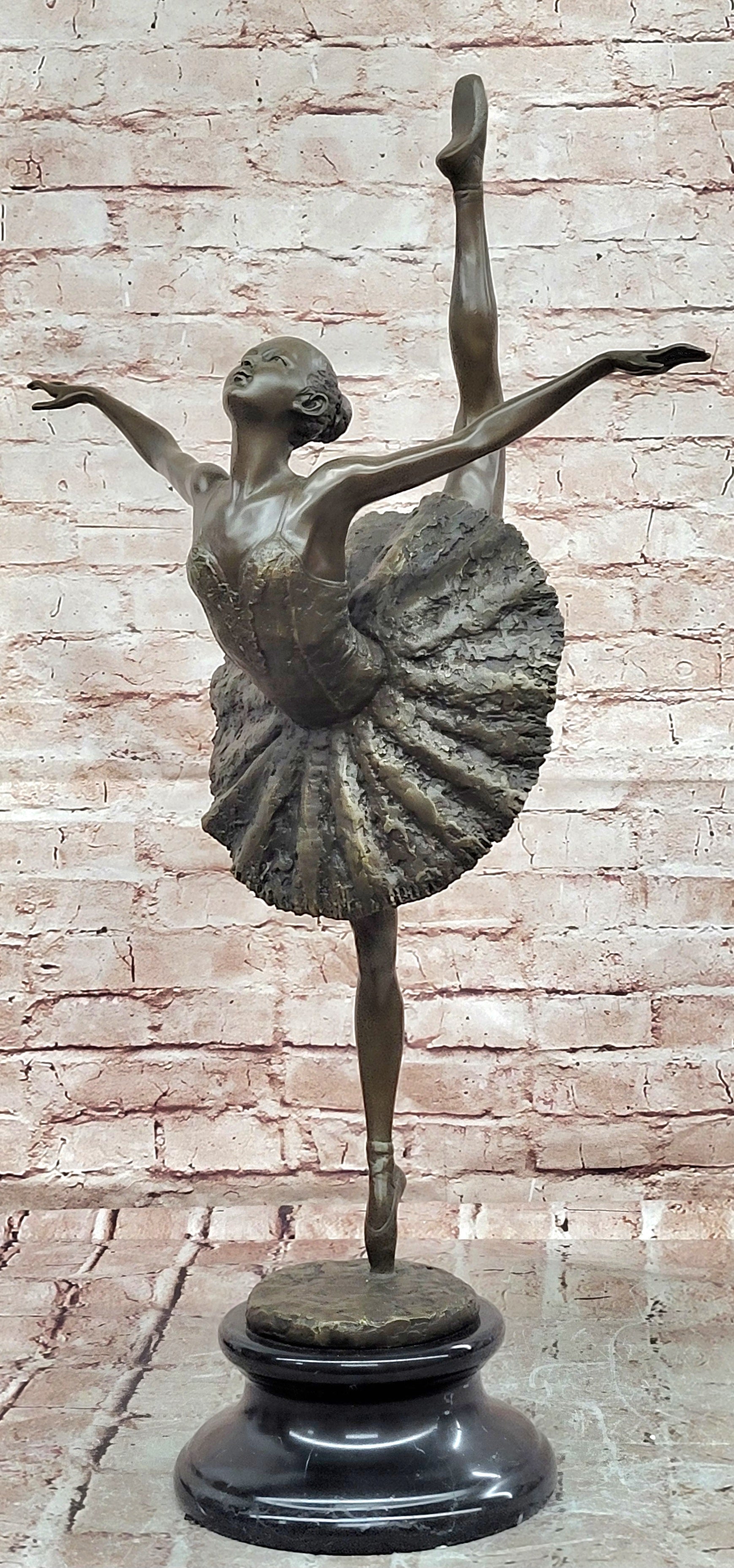 26'' Tall Classical Dancer Ballerina Signed Bronze Sculpture