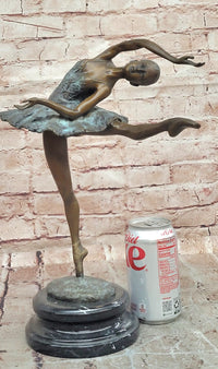 Art Deco Bronze Ballerina Sculpture Signed Milo Museum Quality Figurine Artwork