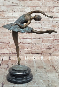Art Deco Bronze Ballerina Sculpture Signed Milo Museum Quality Figurine Artwork