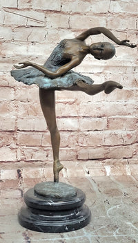 Art Deco Bronze Ballerina Sculpture Signed Milo Museum Quality Figurine Artwork