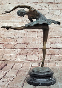 Art Deco Bronze Ballerina Sculpture Signed Milo Museum Quality Figurine Artwork