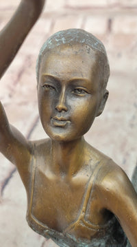 Art Deco Bronze Ballerina Sculpture Signed Milo Museum Quality Figurine Artwork