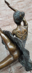 Art Deco Bronze Ballerina Sculpture Signed Milo Museum Quality Figurine Artwork