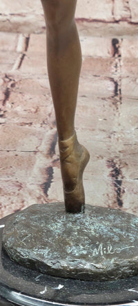 Art Deco Bronze Ballerina Sculpture Signed Milo Museum Quality Figurine Artwork