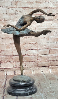 Art Deco Bronze Ballerina Sculpture Signed Milo Museum Quality Figurine Artwork
