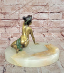 Hand Made Signed Original Nick Nude Girl Woman Female Bronze Sculpture Sale