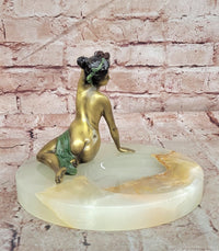 Hand Made Signed Original Nick Nude Girl Woman Female Bronze Sculpture Sale