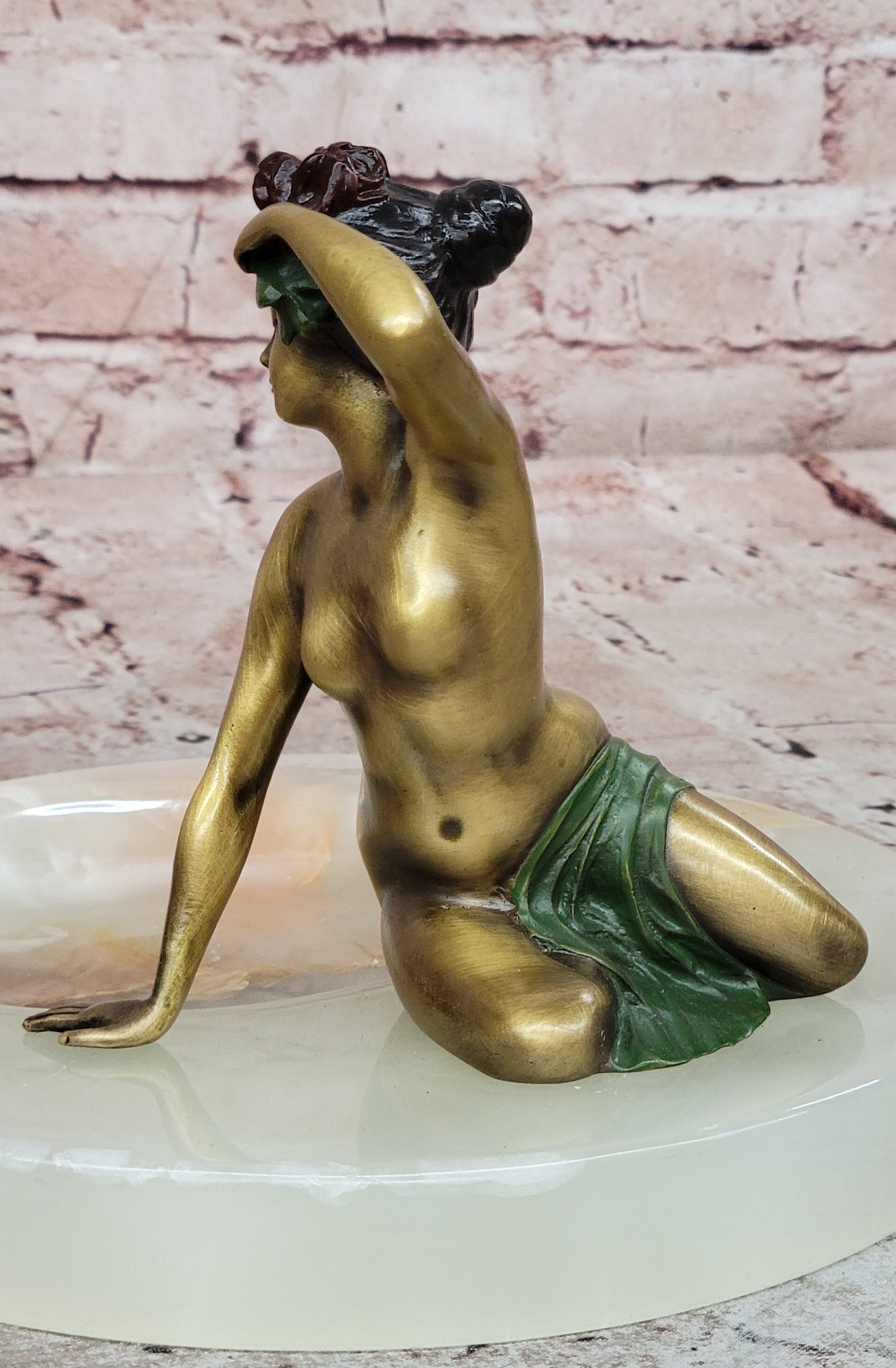 Hand Made Signed Original Nick Nude Girl Woman Female Bronze Sculpture Sale