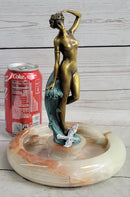 Signed Original Artwork by Milo Nude Woman Girl Genuine Bronze Ashtray Sculpture