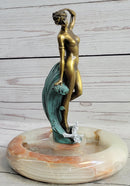 Signed Original Artwork by Milo Nude Woman Girl Genuine Bronze Ashtray Sculpture