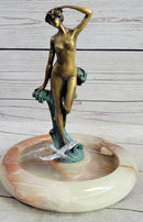 Signed Original Artwork by Milo Nude Woman Girl Genuine Bronze Ashtray Sculpture