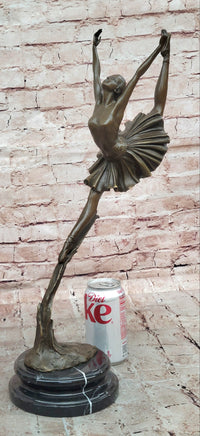 Signed Cesaro Gorgeous Ballerina in Twine Bronze Sculpture Figurine Statue