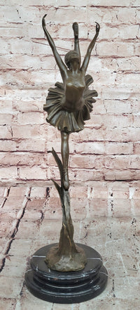 Signed Cesaro Gorgeous Ballerina in Twine Bronze Sculpture Figurine Statue