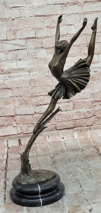 Signed Cesaro Gorgeous Ballerina in Twine Bronze Sculpture Figurine Statue