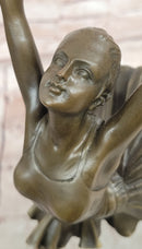 Signed Cesaro Gorgeous Ballerina in Twine Bronze Sculpture Figurine Statue