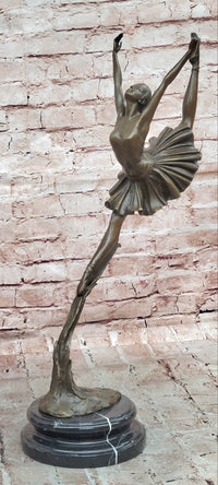 Signed Cesaro Gorgeous Ballerina in Twine Bronze Sculpture Figurine Statue