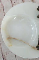 Bronze Metal Elephant Mother & Calf on Marble Ashtray