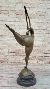 Curvy BBW Woman Fertility Dancer Bronze Sculpture 21" x 7"