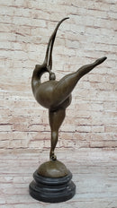 Curvy BBW Woman Fertility Dancer Bronze Sculpture 21" x 7"